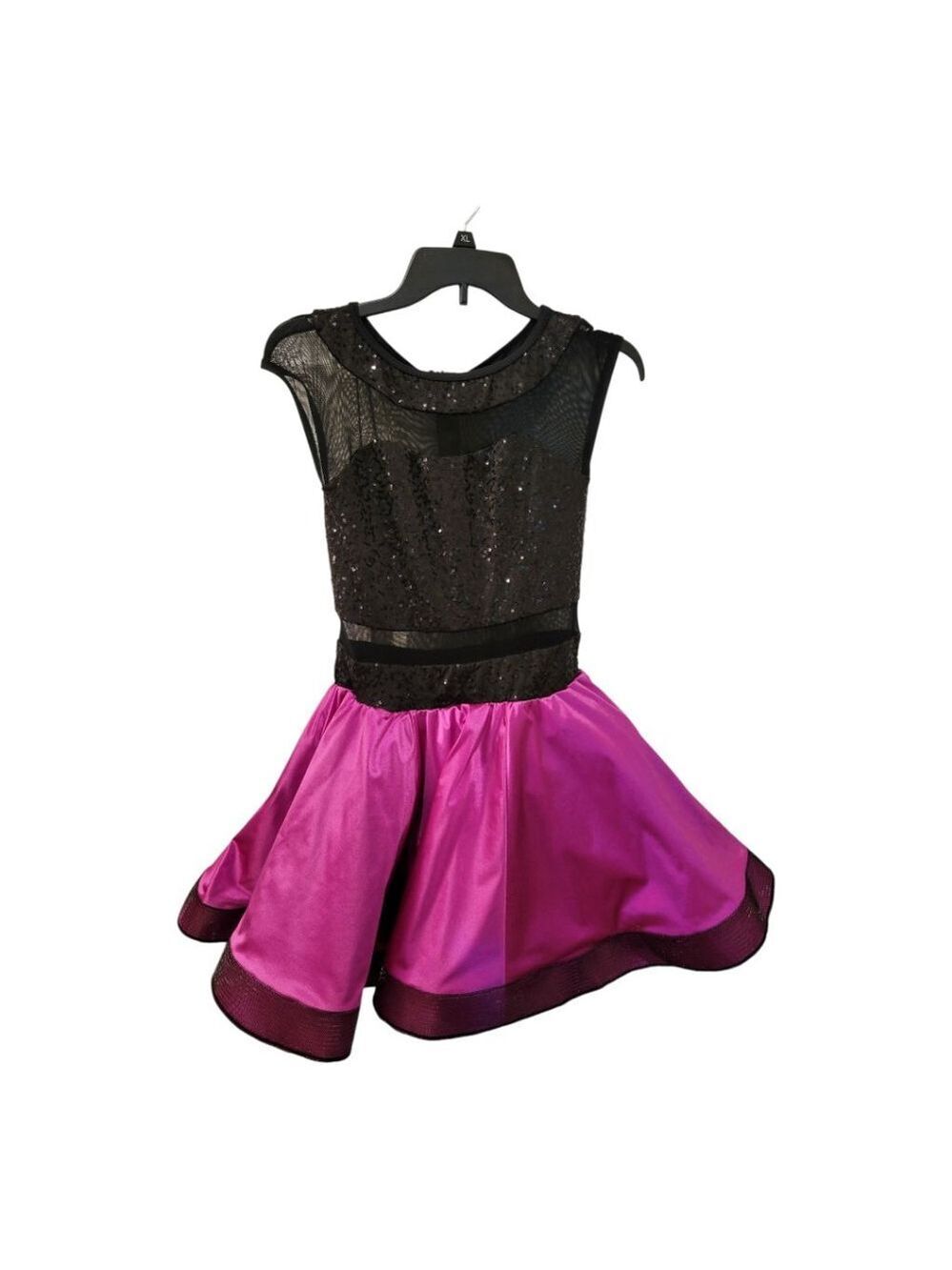 Weissman Black Pink Sequin Dance Costume One Piece MA